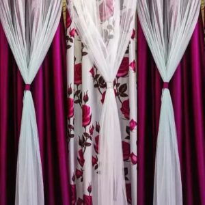 সাটিন সিল্ক কাপড়ের পর্দা (নেট সহ )